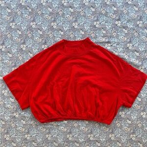 ALO Yoga Red Cropped Short Sleeve